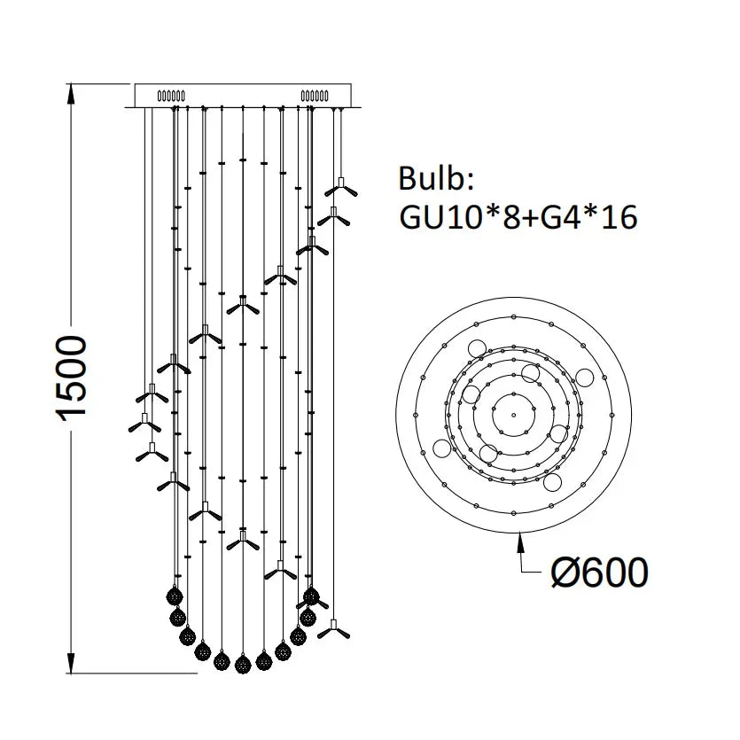 DecorBites™ Elegant Crystal Chandeliers for High Ceiling Living Room Foyer Staircase Lighting