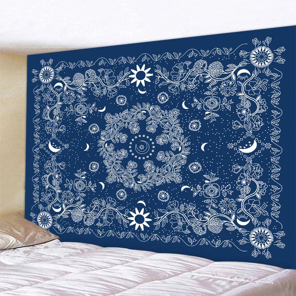 Decobites Psychedelic Butterfly Sun Moon Tapestry for Bohemian Bedroom Wall Decor