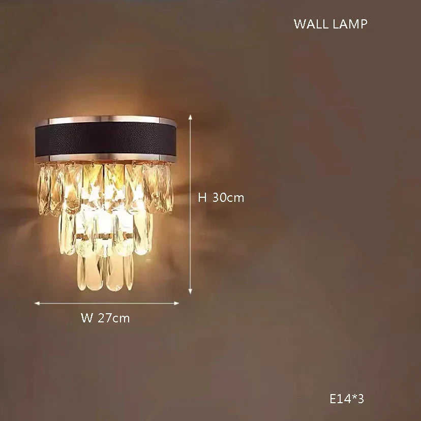 DecorBites™ Crystal Chandelier Round Light Fixture for Luxury Living Room Décor