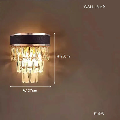 DecorBites™ Crystal Chandelier Round Light Fixture for Luxury Living Room Décor