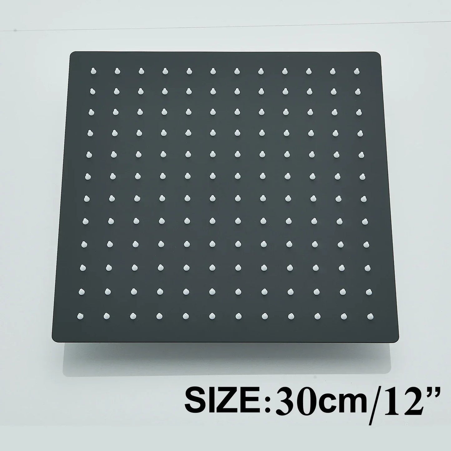 DecorBites™ 12" Matte Black Rainfall Shower Head Set with Shower Arm