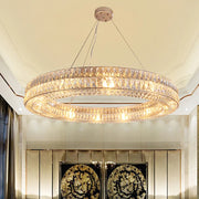 Lámpara colgante de araña de anillo LED de cristal K9 Gold™ Decorbites para decoración del hogar