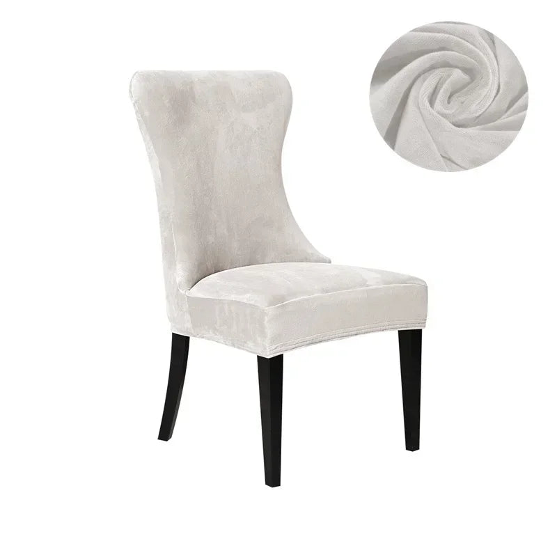 Decobites Velvet Fleece High Back Chair Covers: Elegant, Armless Seat Slipcovers