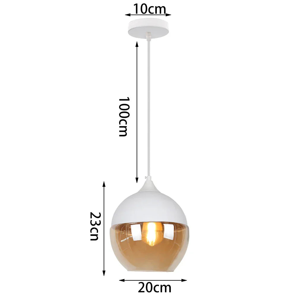 DecorBites™ Glass Shade Pendant Light, Industrial Kitchen Restaurant Decor Lighting