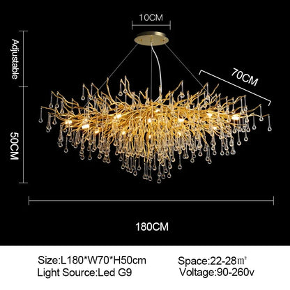 DecorBites™ Gold Crystal Ceiling Chandelier for Elegant Home Lighting