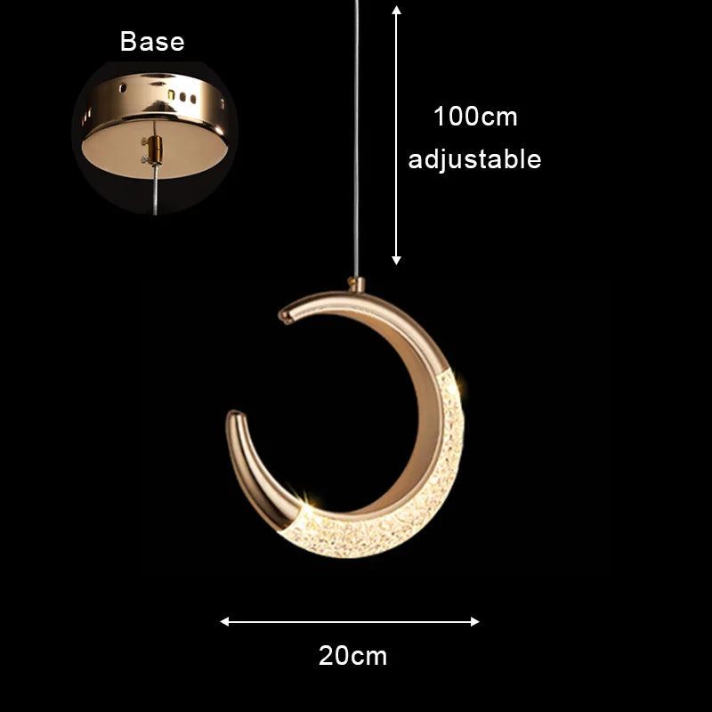 DecorBites™ Gold Acrylic LED Chandelier Pendant Light for Modern Nordic Home Decor