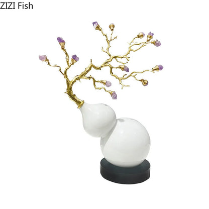 DecorBites™ Gold Gourd Branches Luxury Ornaments Feng Shui Home Decor Crafts
