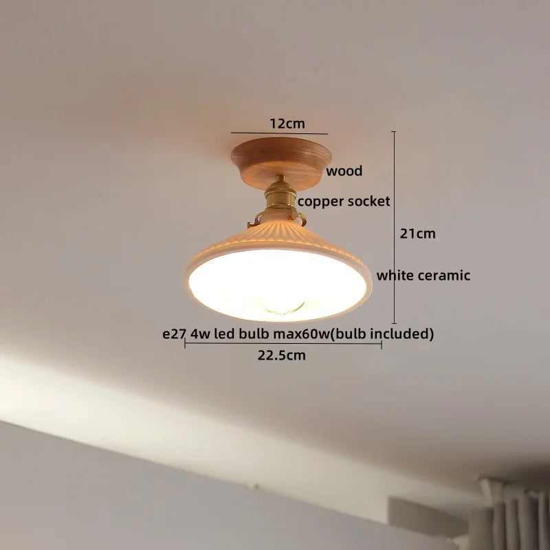 Lámpara de techo LED de vidrio y madera Decorbites™ moderna