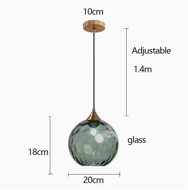 Nordic Ripple Glass Longline Pendant Light