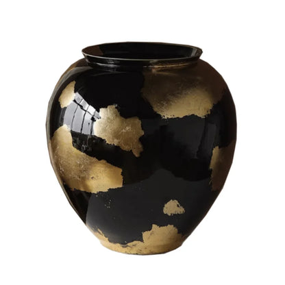 DecorBites™ Gold Foil Ceramic Vase for Flower Arrangement and Home Decoration