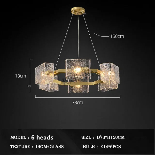 DecorBites™ LED Ripples Glass Chandelier: Modern Luxury for Living Room, Bedroom, Kitchen, Bar