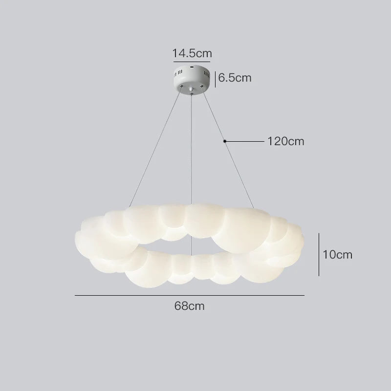 DecorBites™ Cloud Living Room Ceiling Lamp Bedroom Light Simple Restaurant Designer Atmospheric Cream Wind