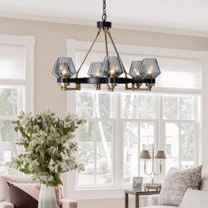 DecorBites™ Luxe Glass Chandelier: Modern Retro Living Room Pendant Lamp Lighting Fixtures