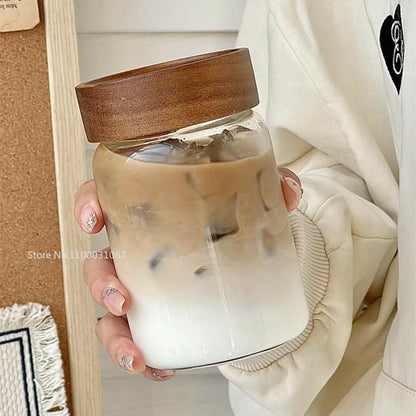 DecorBites™ Glass Tea Cup with Lid: High Temp Resistant & Sealed Coffee Cup