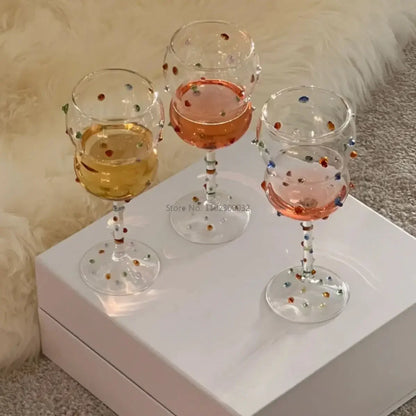 DecorBites™ Gem Spark Coupe Goblet Set - Colorful Crystal Champagne Glass Collection