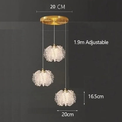Nordic French Cream Acrylic Flower Pendant Light