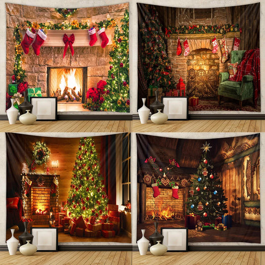 Decobites Christmas Tree Tapestry Wall Hanging for Festive Home Decor