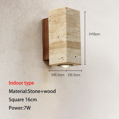 DecorBites™ LED Outdoor Wall Lamp Wabi-sabi Style Courtyard Stone Lights for Garden