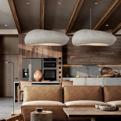 DecorBites™ Handmade Polystyrene Indoor Pendant Lamp - Dinning Island Coffee Shop Bar Rock Wabi Sabi