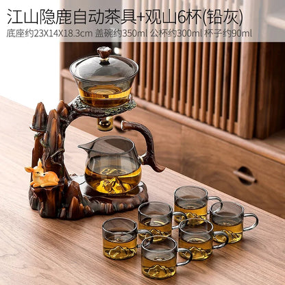 DecorBites™ Lazy Kung Fu Tea Set with Magnetic Water-Separating Bowl & Teapot