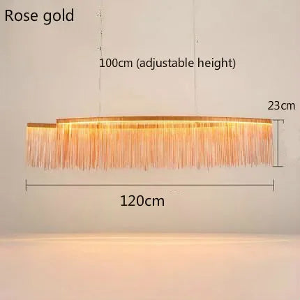 Lámpara de Araña con Borlas de Aluminio LED Decorbites™: Luz de Colgante Moderna en Forma de Cascada para Sala de Estar, Hotel, Salón