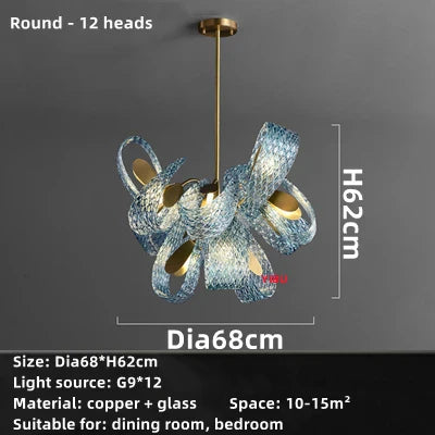 مصابيح LED المعلقة من DecorBites™‎ المصنوعة من الزجاج الأزرق لديكور المنزل والابتكار في الإضاءة