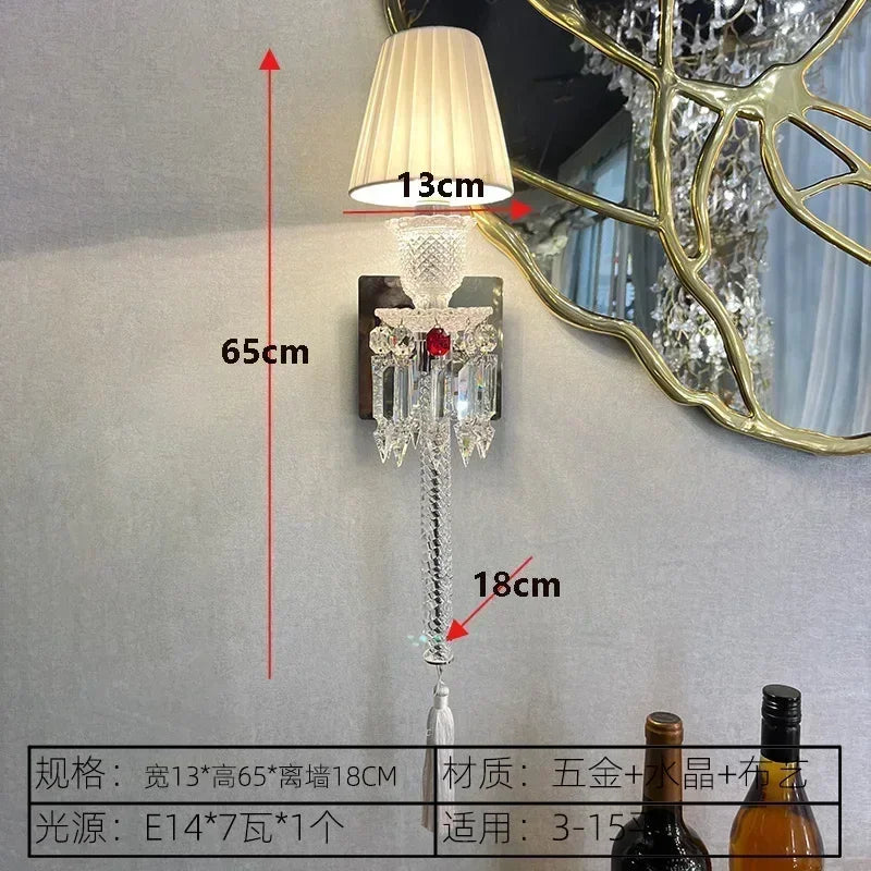 DecorBites™ Crystal Wall Lamp: European Style Luxury Mirror Headlight for Bedroom, Living Room & Dining Room