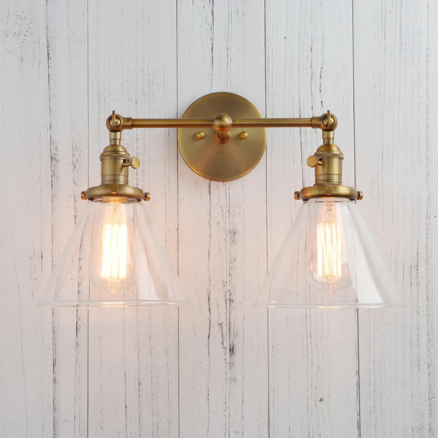 وحدة إضاءة جدارية زجاجية قمعية من DecorBites™ لغرف النوم والديكورات العلوية