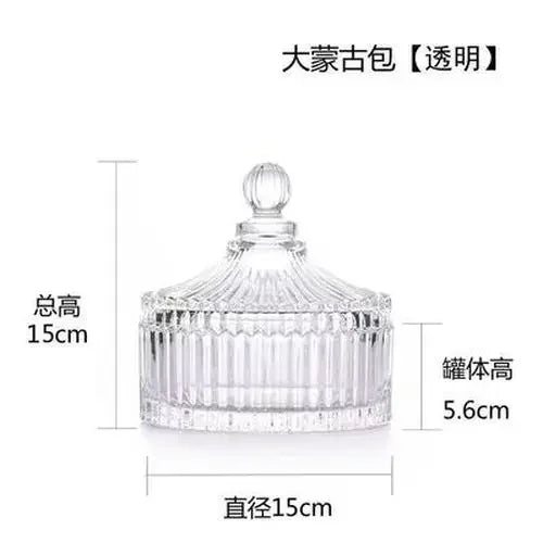 Frasco de vidrio a rayas verdes DecorBites™ con tapa, para guardar objetos pequeños o joyas.