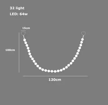 Lámpara colgante de cristal dorado DecorBites™ para sala de estar, collar de burbujas de lujo