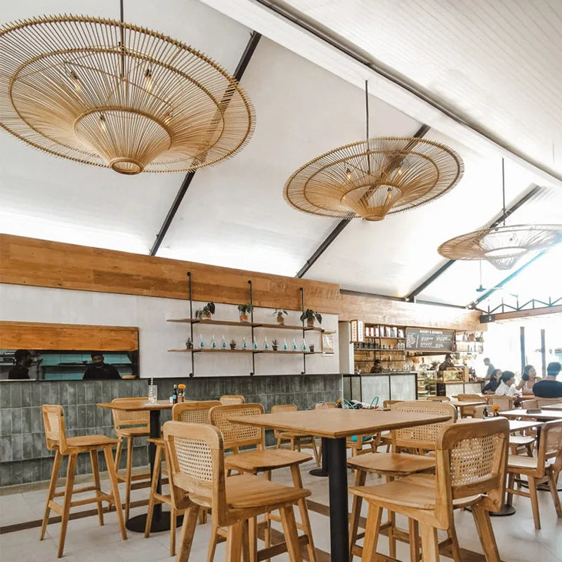 DecorBites™ Handmade Rattan Wicker Chandelier for Home and Shop Decor