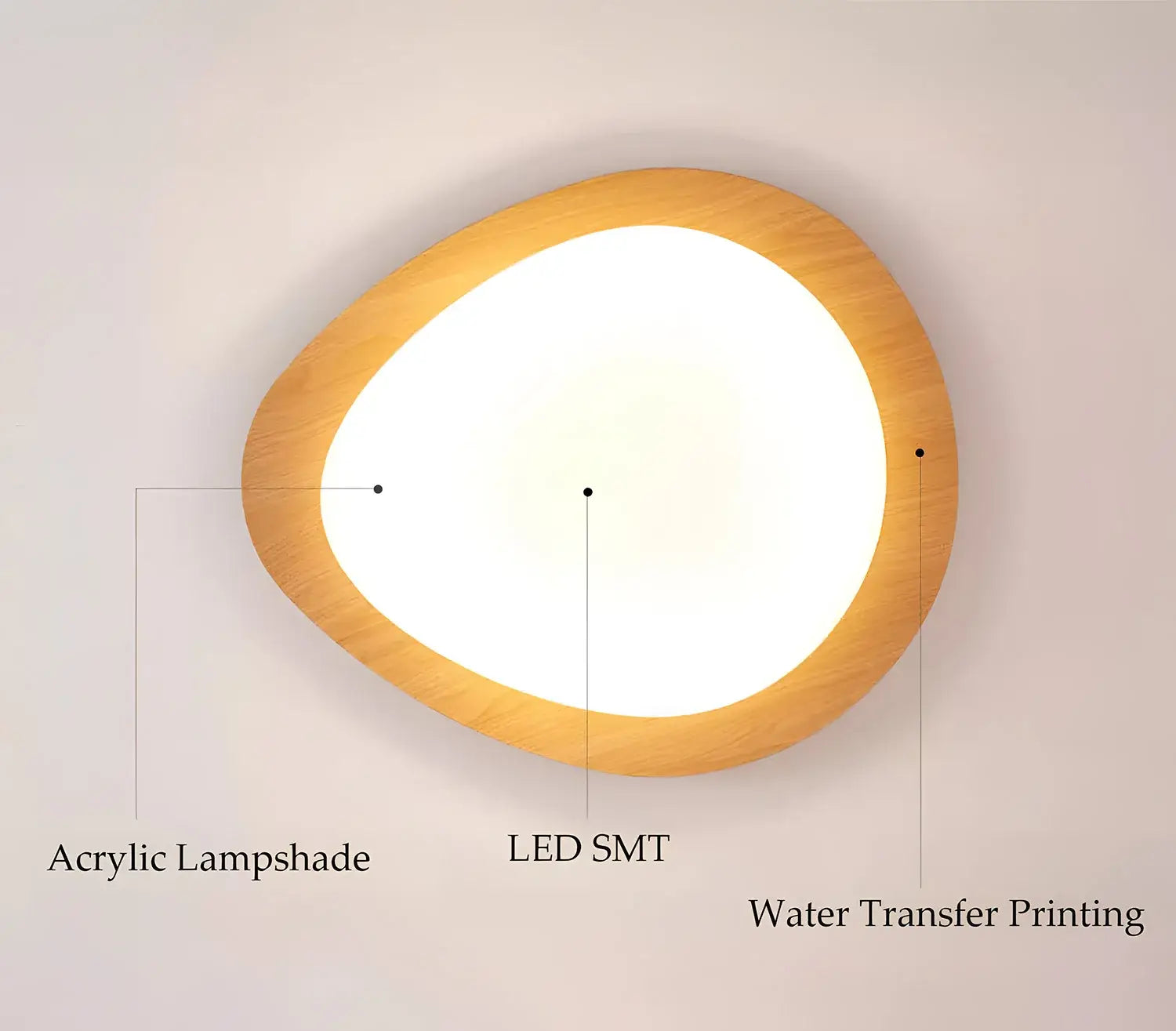 DecorBites™ Retro-Style Walnut Acrylic Ceiling Light