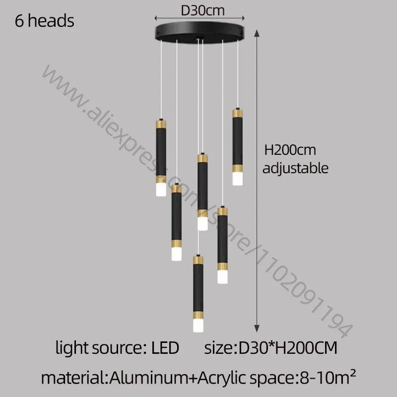 DecorBites™ LED Chandelier: Modern Nordic Acrylic Luxury Lighting for Home Decor