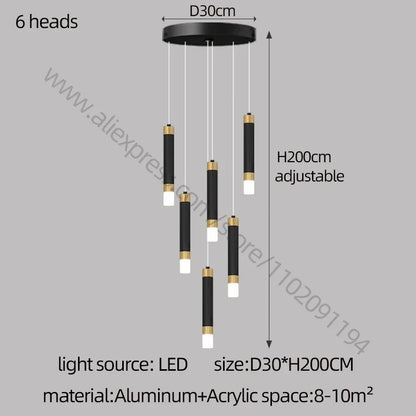 DecorBites™ LED Chandelier: Modern Nordic Acrylic Luxury Lighting for Home Decor