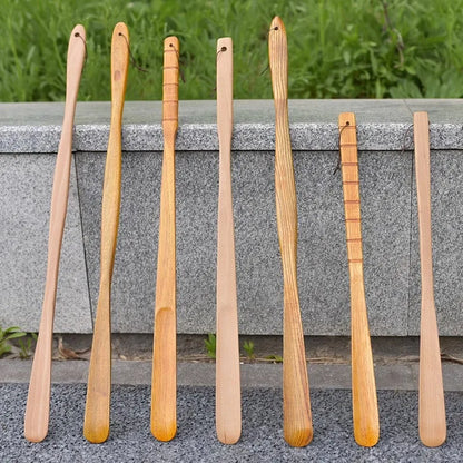 DecorBites™ Bamboo Pattern Long Handle Shoehorn Shoe Lifter for Easy Shoe Wearing