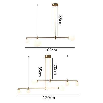 Lámpara de araña DecorBites™ con bola de cristal y luz LED para comedor, dormitorio e isla de cocina.