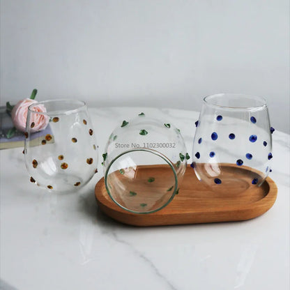 DecorBites™ Glass Wave Dots Mug Set
