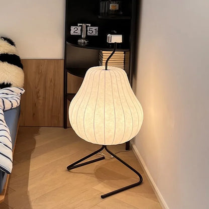 DecorBites™ Japanese Silk Floor Lamp: Wabi Sabi LED Fabric Lamp for Living Room & Bedroom