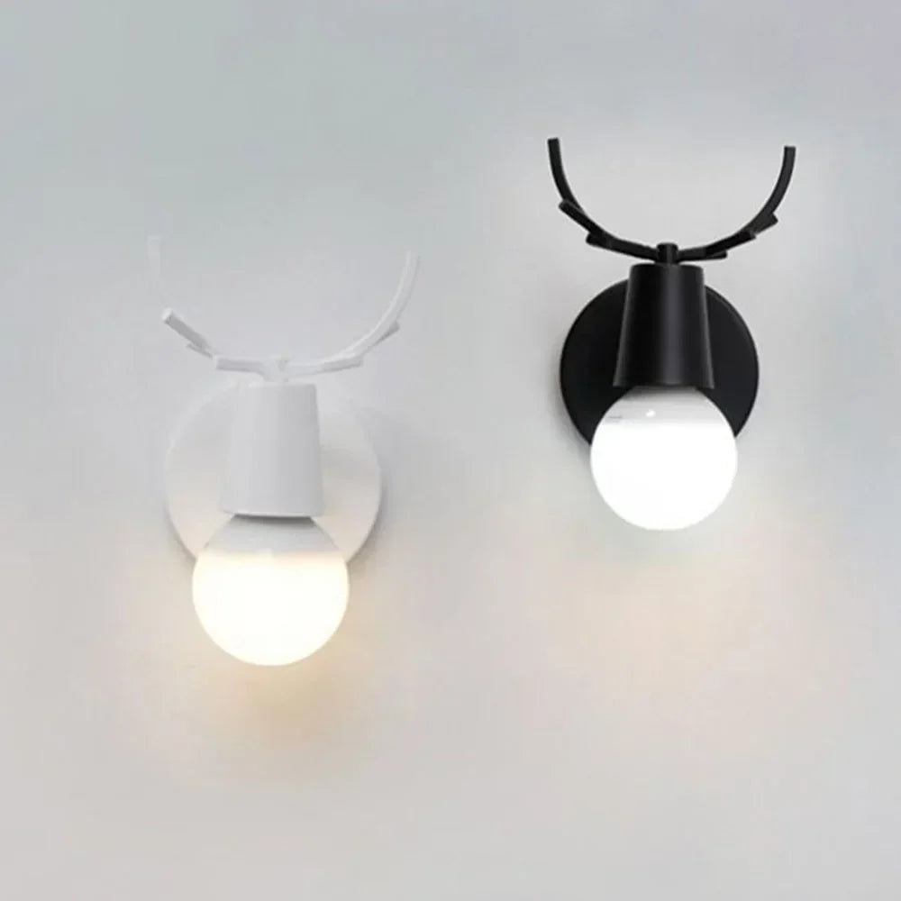 DecorBites™ LED Antlers Wall Lamp Wooden Nordic Vintage Modern Loft Bedroom Lighting E27