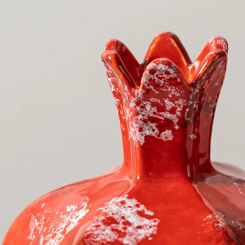 DecorBites™ Handmade Pomegranate Ceramic Vase: Stylish Home Decor & Flower Arrangement Accessory