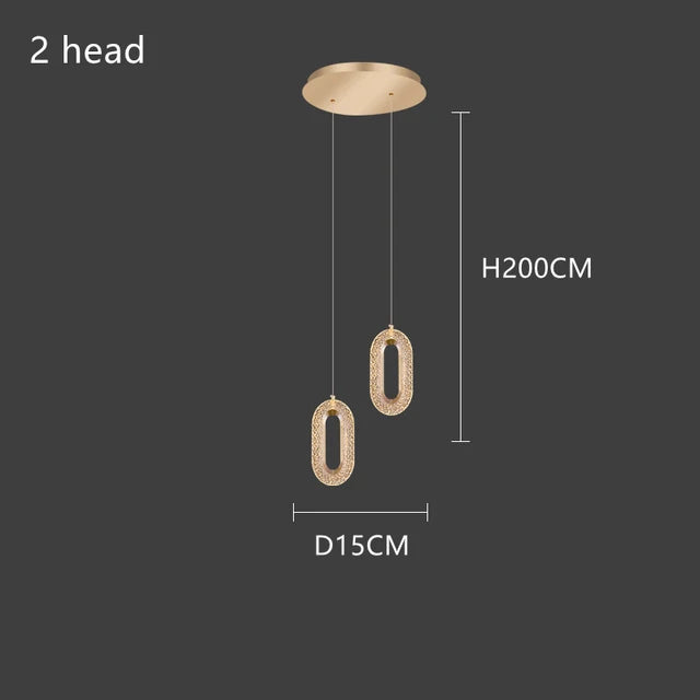 DecorBites™ Gold Lustre Oval Acrylic Chandelier for Dining and Living Spaces