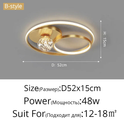 Lámpara de techo DecorBites™ Gypsophila: Lámpara de techo moderna para sala de estar, dormitorio, hogar.