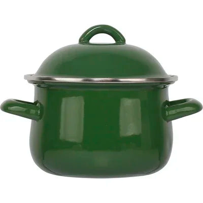DecorBites™ Enamel Stock Pot with Lid, 1.5L Multi-Purpose Cooking Pot for Kitchen Soups and Porridge