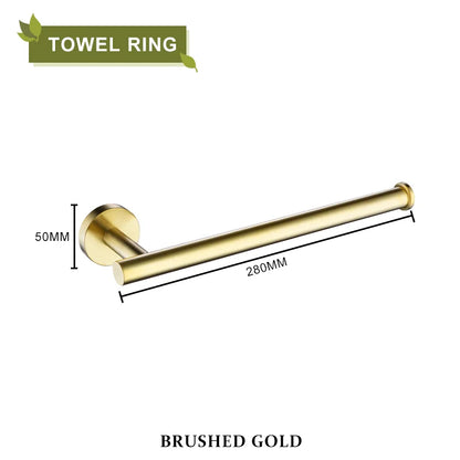 DecorBites™ Brushed Gold Bathroom Accessories Set Hand Towel Bar Rack Toilet Paper Holder