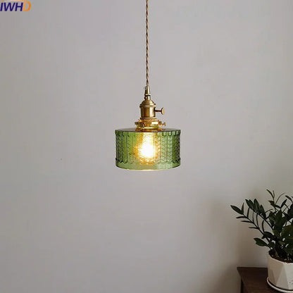 DecorBites™ Green Glass LED Pendant Lamp for Modern Home Decor and Lighting Fixtures