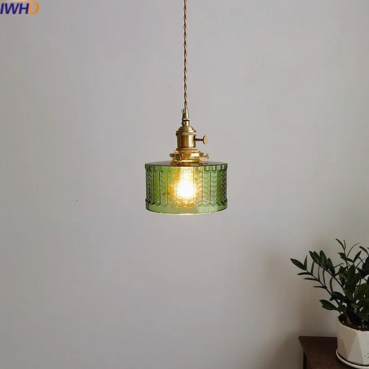 DecorBites™ Green Glass LED Pendant Lamp for Modern Home Decor and Lighting Fixtures