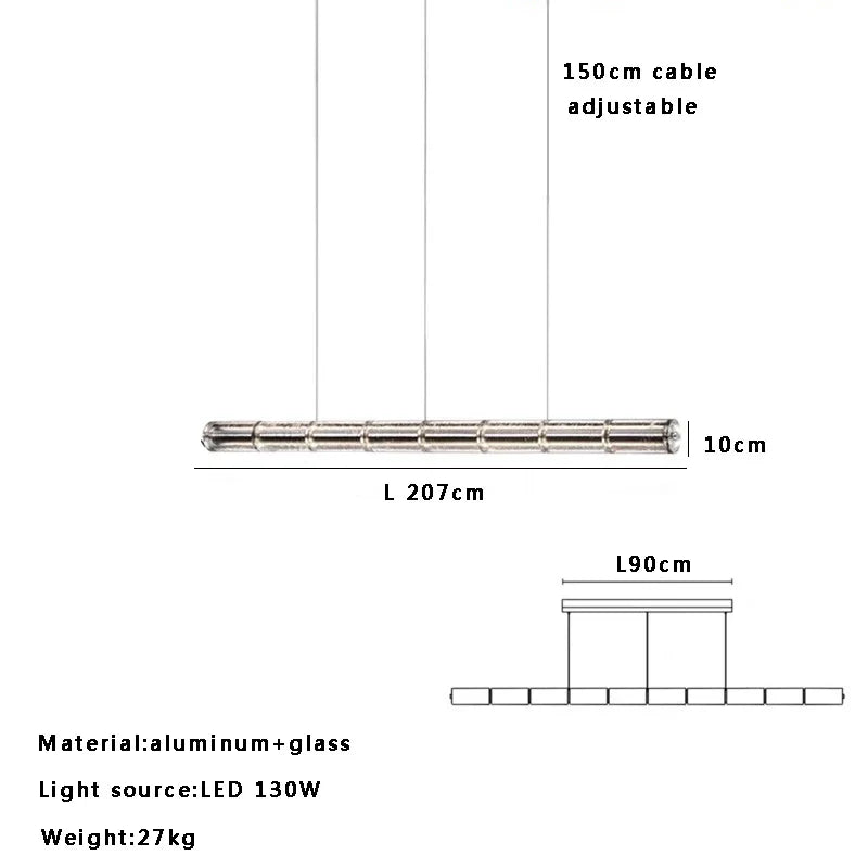 DecorBites™ Glass LED Chandelier: Modern Italian Design for Dining Room, Kitchen Island, or Home Luxury