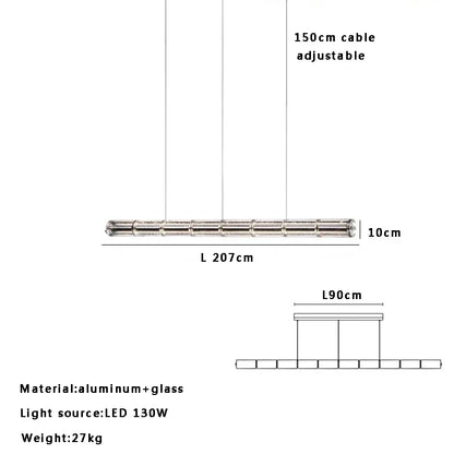 DecorBites™ Glass LED Chandelier: Modern Italian Design for Dining Room, Kitchen Island, or Home Luxury