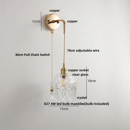 DecorBites™ Clear Glass LED Wall Lamp Modern Crystal Home Decor Nordic Design