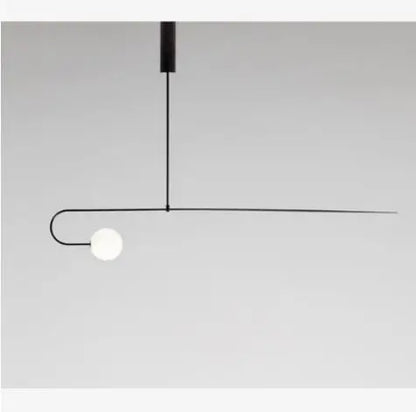 DecorBites™ Iron Line Chandelier: Post-modern Hanging Lamp for Living Room & Bedroom